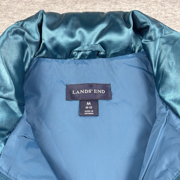 Lands' End Women's Diamond Quilted Down Puffer Vest Emerald Green Size Medium - Picture 2 of 9